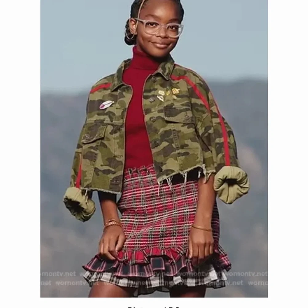 English Factory Red & Navy Smocked Tartan Tiered Ruffle Hem Skirt/top. Sz small - Picture 14 of 14